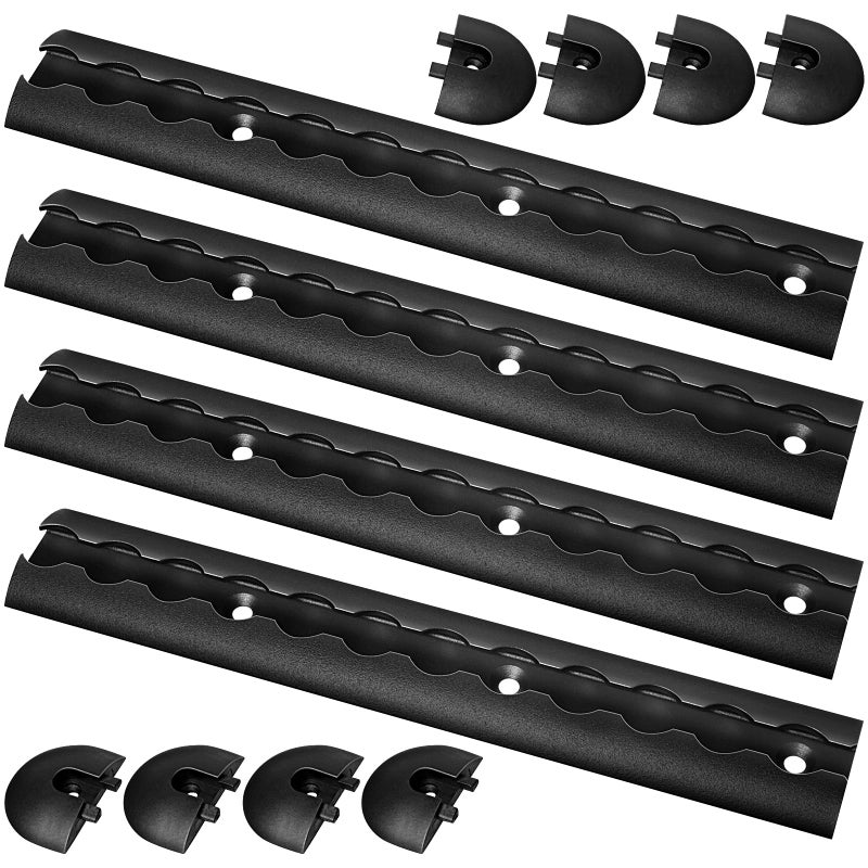 PALOZO Aluminum L Track 12 inch L Track Rail with 8 End Caps for Securing Motorcycles ATVs Dirt Bikes Utility Tractors and More Use On Pickup Trucks Vans Or Enclosed Trailers Pack of 4